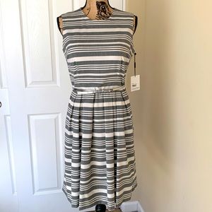 NWT CalvinKlein super cute striped sleeveless dress, lined w belt. Perfect!